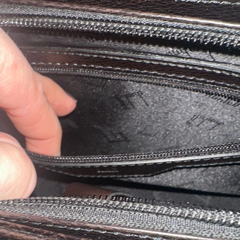 Dunhill Black Leather Clutch Wristlet